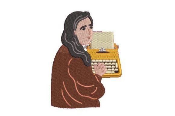 Review: Woman Using a Typewriter Embroidery Design